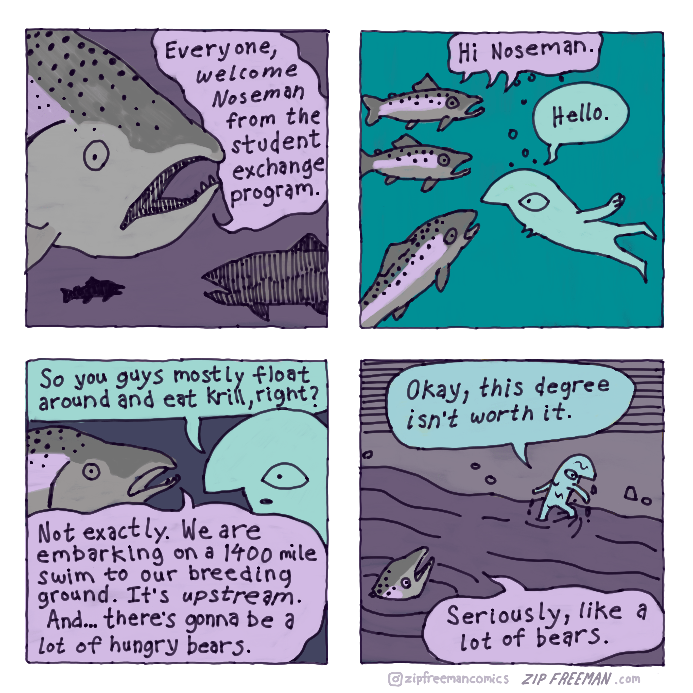 Salmon For A Day | Zip Freeman Comics